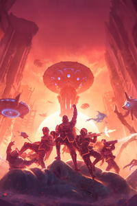Helldivers 2 Heart Of Democracy Game (320x568) Resolution Wallpaper