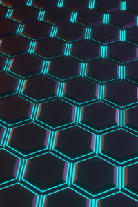 Hexagon Glowing Tiles 5k