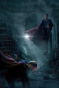 Homelander And Superman Icons Of Two Worlds (750x1334) Resolution Wallpaper
