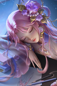 Honor Of Kings Pink Hair Anime Girl (1440x2560) Resolution Wallpaper