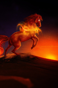 Horse Burning Digital Art