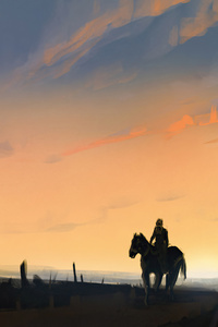 Horse Sunset 4k
