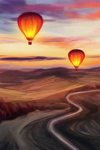 Hot Airballons Explorers (320x480) Resolution Wallpaper