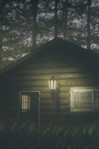House In Forest Darkness 4k (640x1136) Resolution Wallpaper