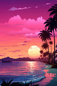 480x854 Hues Of Miami Sunset Glow