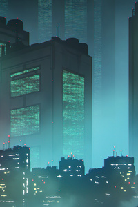 640x1136 Huge City Buildings Scifi 4k
