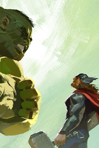 Hulk And Thor Artwork