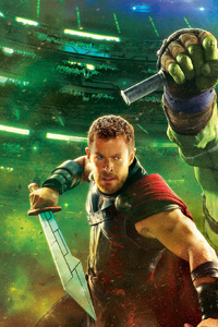 Hulk And Thor In Ragnarok (360x640) Resolution Wallpaper