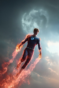 Human Torch Flame On Fire (750x1334) Resolution Wallpaper
