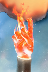 Human Torch In The Fantastic Four First Steps Movie (1080x2280) Resolution Wallpaper