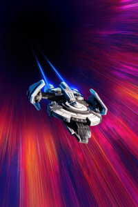 Hyperjump Starlight Ship (640x1136) Resolution Wallpaper