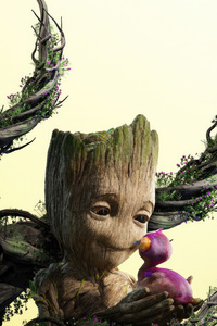 1440x2960 I Am Groot Season 2 Poster