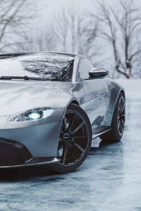 Ice Cold Aston Martin Vantage (720x1280) Resolution Wallpaper