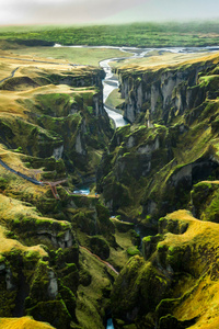 Iceland Breathtaking River Canyon (480x800) Resolution Wallpaper