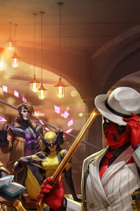 Iconic Marvel Ensemble Marvel Future Fight (720x1280) Resolution Wallpaper