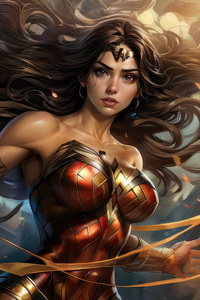Iconic Wonder Woman Artwork (1440x2960) Resolution Wallpaper