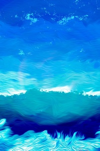 Illustration Blue Sky Artwork Drawing Painting (750x1334) Resolution Wallpaper
