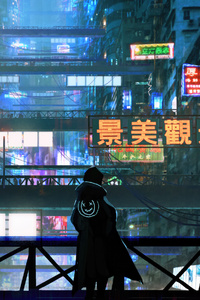 In Scifi City Hong Kong 5k (320x568) Resolution Wallpaper