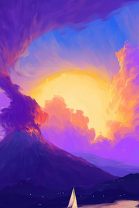 Inferno Horizon Mesmerizing Volcanic (1280x2120) Resolution Wallpaper