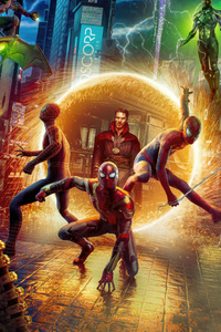 Interdimensional Showdown Spider Man No Way Home (750x1334) Resolution Wallpaper