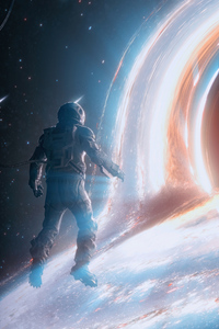 Interstellar Astronaut (320x480) Resolution Wallpaper