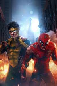 Invincible X Spider Man (320x480) Resolution Wallpaper