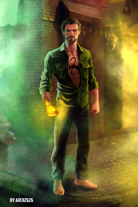 Iron Fist In The Defenders Artwork (640x1136) Resolution Wallpaper