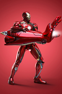 Iron Man 2020 Fire Blaster (1280x2120) Resolution Wallpaper