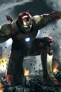 Iron Man 3 Art 4k (640x1136) Resolution Wallpaper