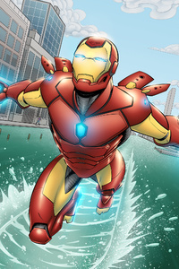 Iron Man Above The Water (1280x2120) Resolution Wallpaper