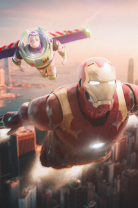 Iron Man And Buzz Light Year (480x800) Resolution Wallpaper