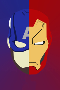 Iron Man And Captain America Artwork (240x400) Resolution Wallpaper