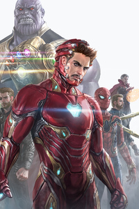 Iron Man And His Team (640x1136) Resolution Wallpaper