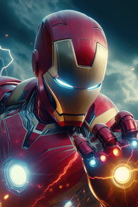 Iron Man And The Gauntlet (480x854) Resolution Wallpaper