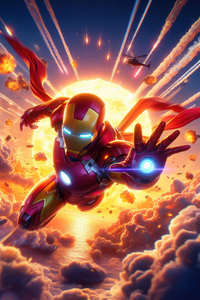 Iron Man Anime Style (750x1334) Resolution Wallpaper