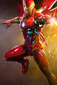 Iron Man Fire Buster (240x400) Resolution Wallpaper