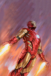 Iron Man Fly (240x320) Resolution Wallpaper