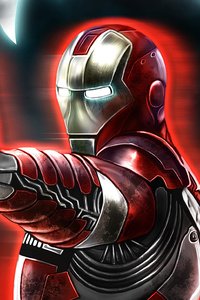 Iron Man In Hell (320x568) Resolution Wallpaper