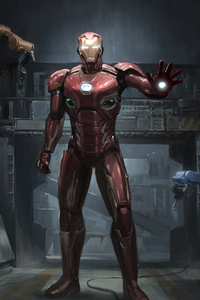 Iron Man In Making (240x400) Resolution Wallpaper