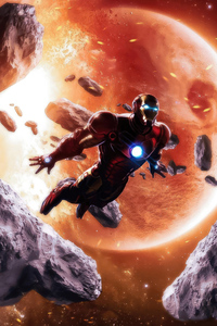 Iron Man In Space (720x1280) Resolution Wallpaper
