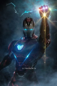 Iron Man Infinity Gauntlet (1280x2120) Resolution Wallpaper