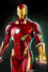 Iron Man Infinity Gauntlet Artwork (240x320) Resolution Wallpaper