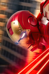Iron Man Laser Flight (320x568) Resolution Wallpaper