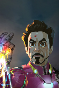 Iron Man Legacy With The Infinity Gauntlet (480x800) Resolution Wallpaper
