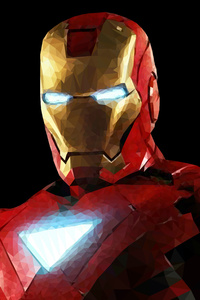 Iron Man Low Poly 4k (540x960) Resolution Wallpaper