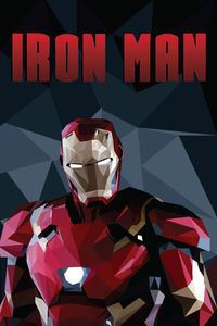 Iron Man Low Poly Arts (750x1334) Resolution Wallpaper