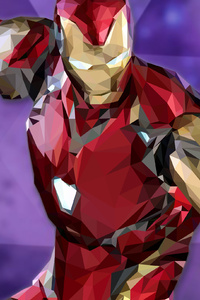 Iron Man Lowpoly (640x1136) Resolution Wallpaper