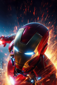 Iron Man Metallic Infinity (320x568) Resolution Wallpaper