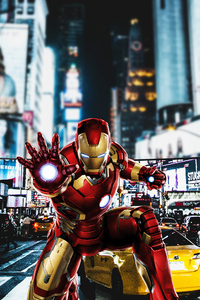 Iron Man New York (750x1334) Resolution Wallpaper