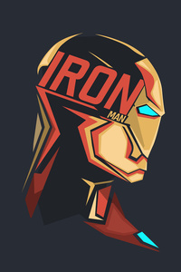 Iron Man Pop Head Minimalism 8k